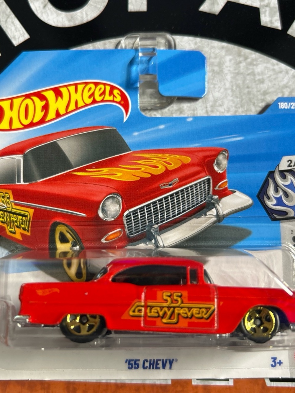 Hot Wheels '55 Chevy Red Die-Cast Toy Car - Chevy Fever